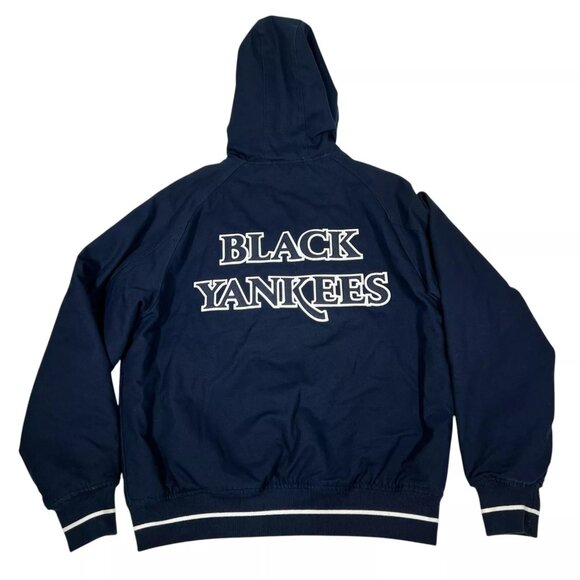 Stall & Dean NY Black Yankees Embroidered Hooded Varsity Jacket New York Size XL
